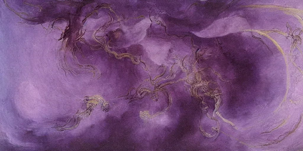 Prompt: Purple tornado painting by Leonardo Da Vinci