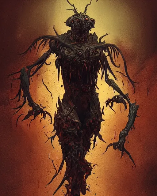 Prompt: terryfing horror maggot demon full body, art by greg rutkowski, trending on artstation, hyper detailed