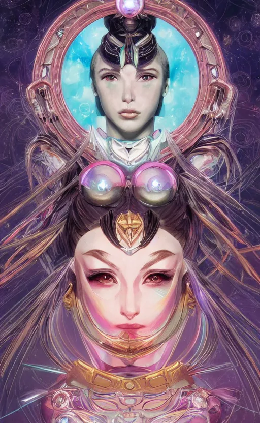 Image similar to symmetry!! portrait of sailor moon! alien in the style of horizon zero dawn, machine face, intricate, elegant, highly detailed, digital painting, artstation, concept art, smooth, sharp focus, illustration, art by artgerm and greg rutkowski and alphonse mucha, 8 k