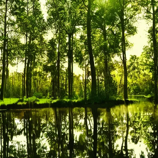 Image similar to a beautiful forest lake