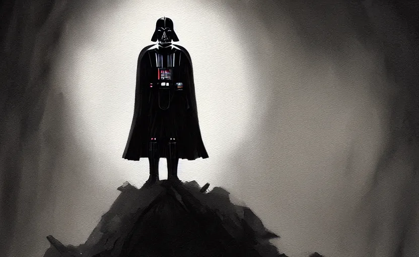 Image similar to a painting of darth vader trending on artstation in the style of greg rutkowski