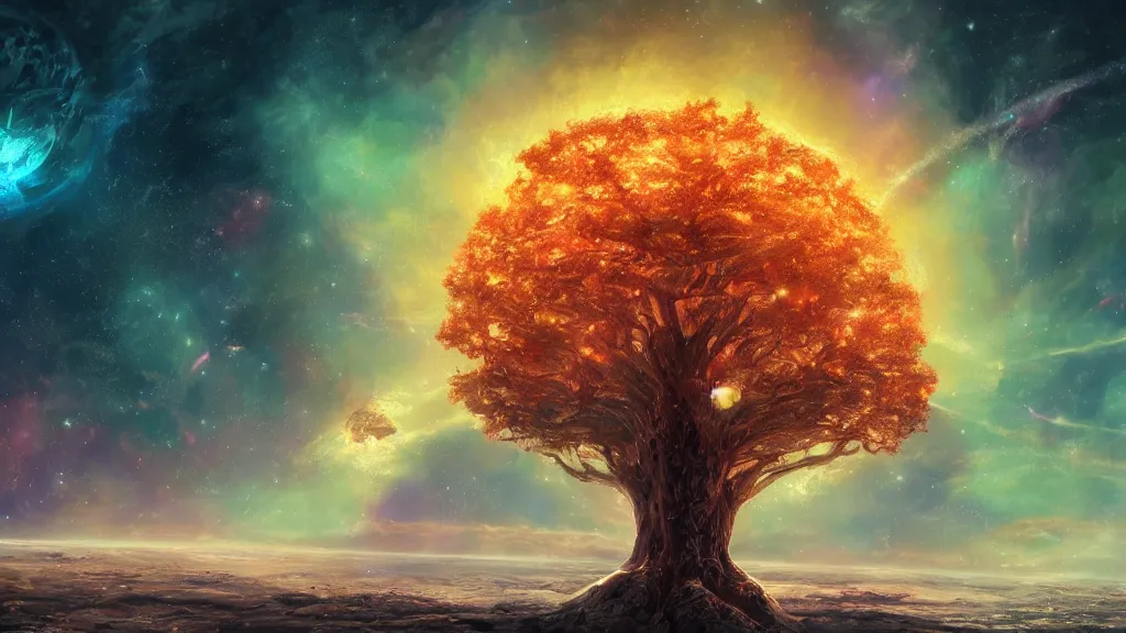 Image similar to tree of life in outer space, fantasy artwork, award winning, very very very very very very very beautiful scenery, 4k, 8k, wallpaper, artstation