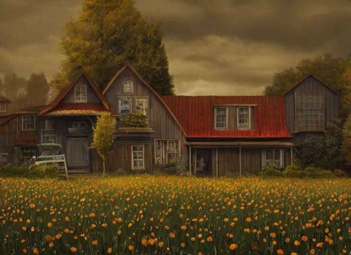 Prompt: 🌻🎹🎼, lowbrow in the style of corrie erickson, 8 k, matte painting,