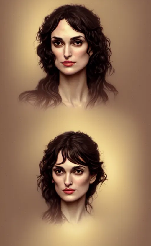 Prompt: winona ryder, kiera knightly, traditional corsican, intricate, highly detailed, artstation, illustration, jurgens, rutkowski, bouguereau, queen, royalty, regal