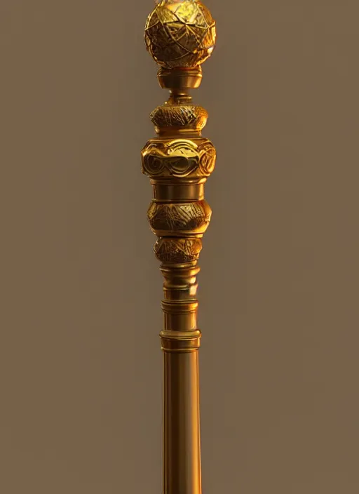 Prompt: a golden bo staff, Unreal 5, DAZ, hyperrealistic, octane render, RPG portrait, dynamic lighting