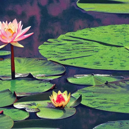 Image similar to !!! sticker!!! a frog in the water lily, white background, highly detailed, digital art, matte painting, sharp focus, matte painting, by isaac levitan, monet, asher brown durand,