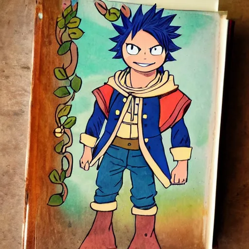 Image similar to hand drawn and colored vintage childrens fairy tail book portrait of boys