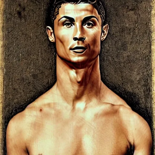 Prompt: cristiano ronaldo by leonardo da vinci