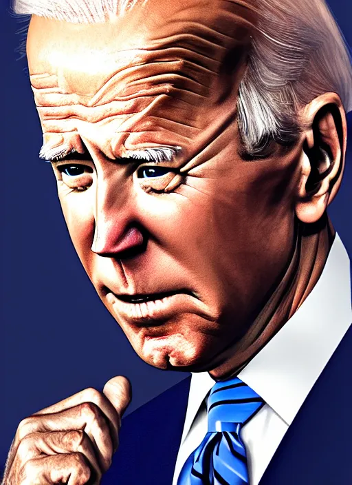 Image similar to photo of joe biden in the style of stefan kostic, realistic, sharp focus, 8 k high definition, insanely detailed, intricate, elegant, art by stanley lau and artgerm