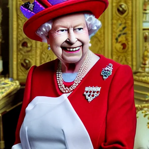 Image similar to queen elizabeth as a minecraft skin