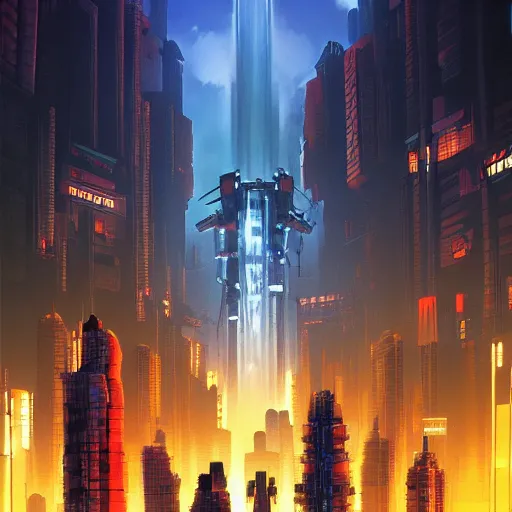 Image similar to neo tokyo evangelion dystopian future, matte painting, art station, high resolution