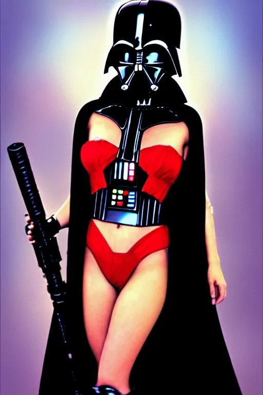 Image similar to princess leyla from starwars as darth vader