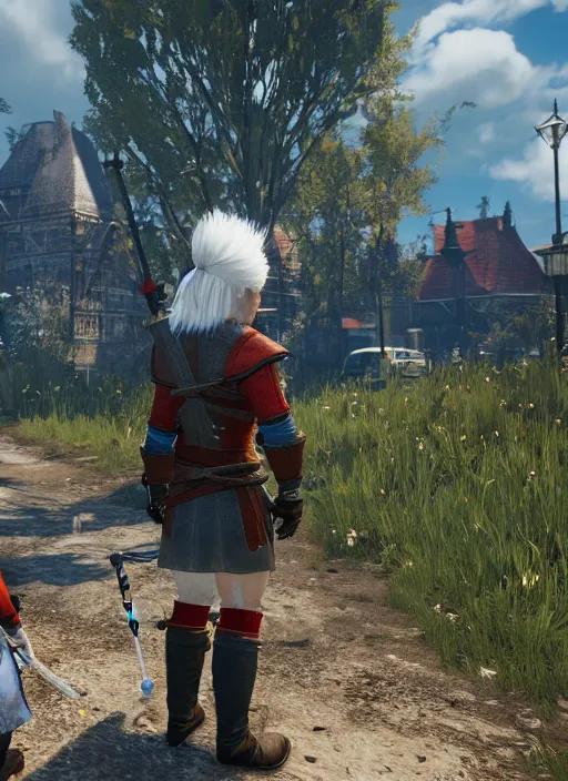 Prompt: stuart little in the witcher 3 game