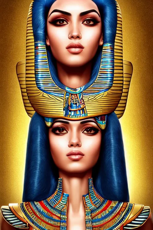 Prompt: a highly detailed beautiful portrait of a egyptian god with facial expression / emotion : enthusiastic in the style of artgerm.