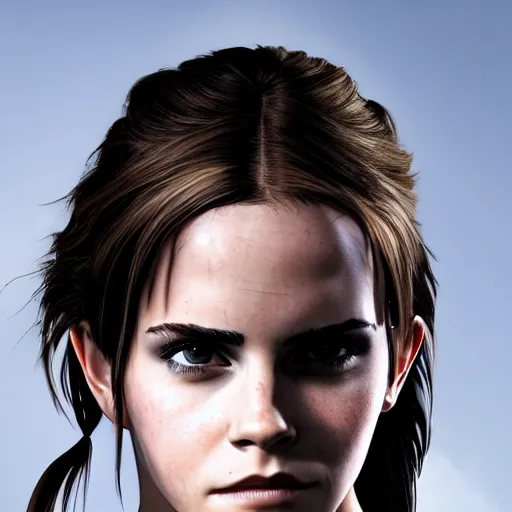 Prompt: Emma Watson modeling as Lara Croft from Zelda, (EOS 5DS R, ISO100, f/8, 1/125, 84mm, postprocessed, crisp face, facial features)