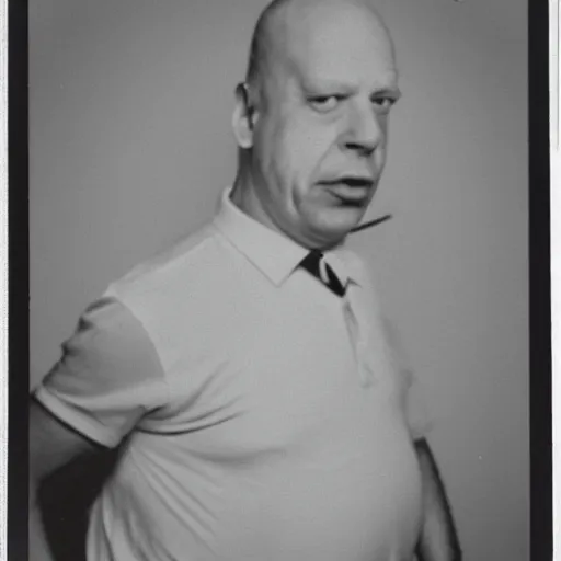 Image similar to a still polaroid photo of the real homer simpson