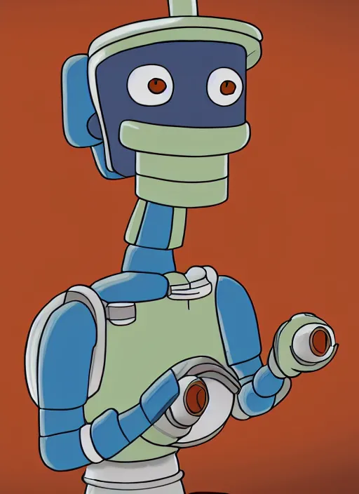 Prompt: photorealistic studio portrait of bender from futurama