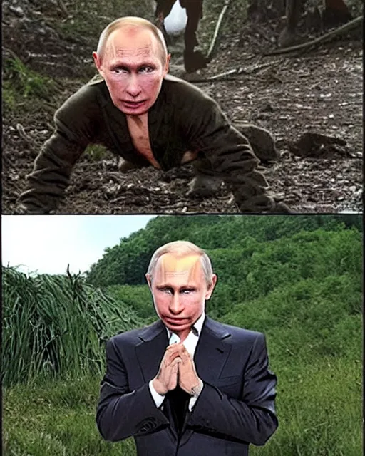 Prompt: Vladimir Putin in a role of Gollum