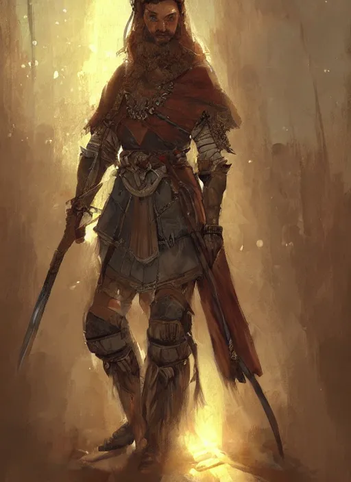 Image similar to highly detailed painting of a cleric warrior by jon foster, high fantasy, trending on artstation