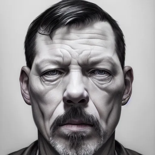 Image similar to portrait painting of gary ridgway, ultra realistic, concept art, intricate details, eerie, highly detailed, photorealistic, octane render, 8 k, unreal engine. art by artgerm and greg rutkowski and alphonse mucha