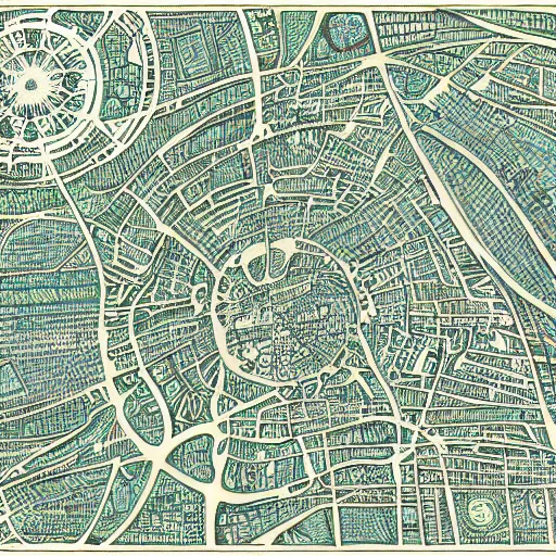 Image similar to very detailed, intricate, artsy, grotosque, jakarta map by gareth fuller and claire brewster