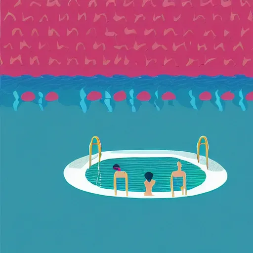 Image similar to illustration the swimming pool by malika favre