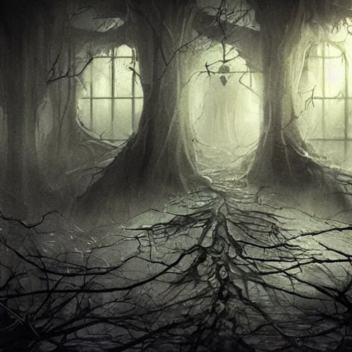 Prompt: a lot of fingers crawling all over the floor, creepy, deviantart, horror, fantasy setting