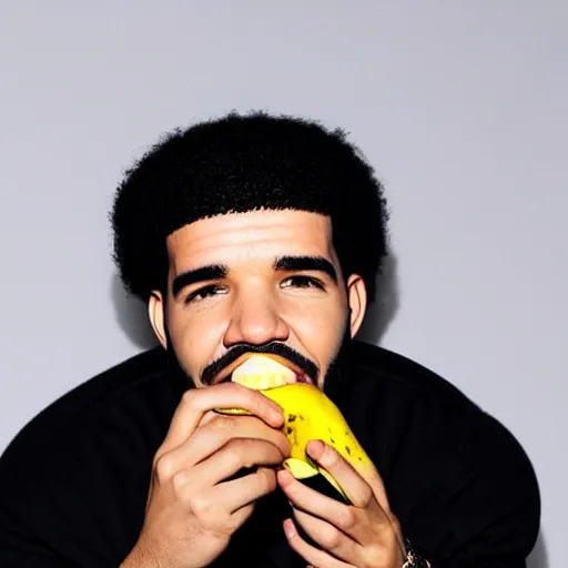 Image similar to drake holding a banana to his ear pretending he ’ s on a phone call