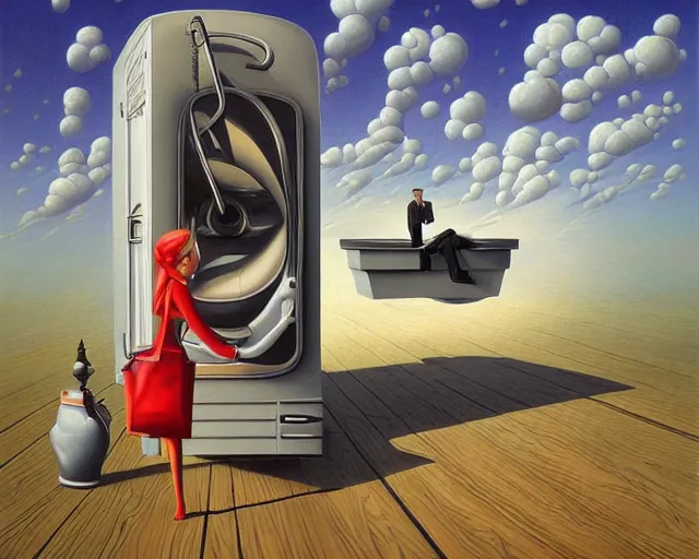 Image similar to lost opportunities, an ultrafine detailed painting by rafal olbinski, behance contest winner, pop surrealism, detailed painting, very detailed, minimalist, skeuomorphic, airbrush art