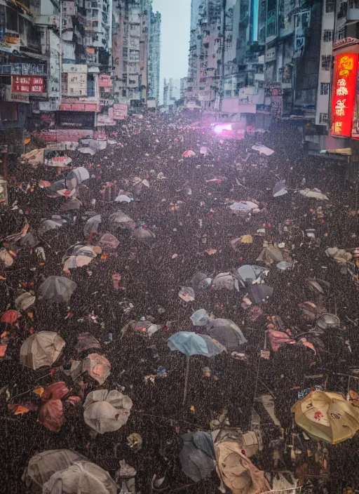 Image similar to 2 0 1 9 hong kong riot by jean honore fragonard. wide angle shot. depth of field. high definition. 8 k. photography.