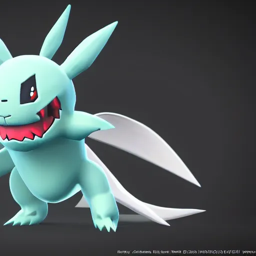 Image similar to scary pokemon 3 d render, hd, 8 k, realistic