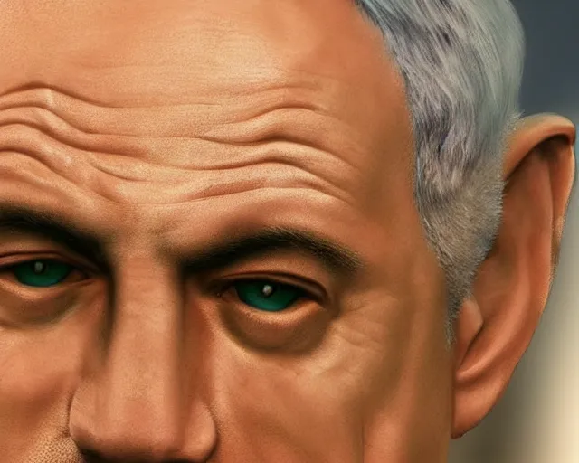 Prompt: a photo of benjamin netanyahu as a character in the avatar, hyper realistic face, beautiful eyes, cinematic, long shot, hyper detailed, 8 5 mm photograph, 8 k resolution, film still, sharp lens, wide lens