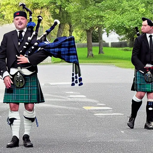 Image similar to bagpipes made from a foley catheter collection bag and clear tubing