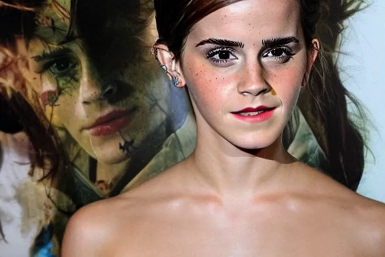 Image similar to emma watson, dope tattoo, hyperrealistic