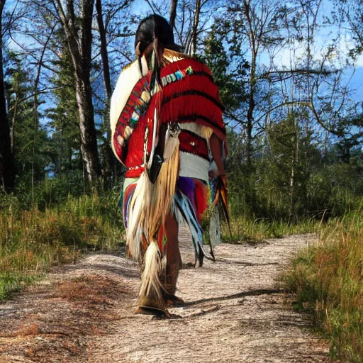 Image similar to native american chief walking