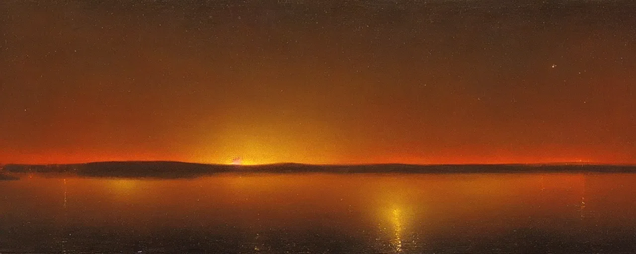 Prompt: awe inspiring arkhip kuindzhi landscape, oil painting of 1 8 0 0, krim at night, 4 k, matte