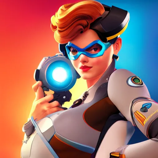 Tracer from Overwatch as a fortnite skin,, Stable Diffusion