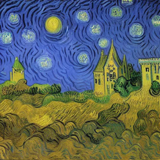 Image similar to A castle by Vincent van Gogh