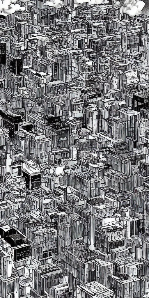 Image similar to hyper realistic manga city