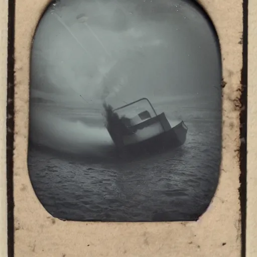 Image similar to tintype photo, underwater, tornado