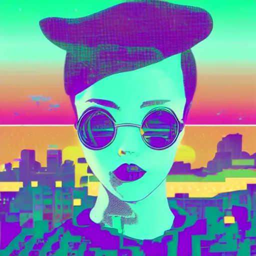 Image similar to lofi vaporwave retro futurism album artwork underground unknown lonely girl