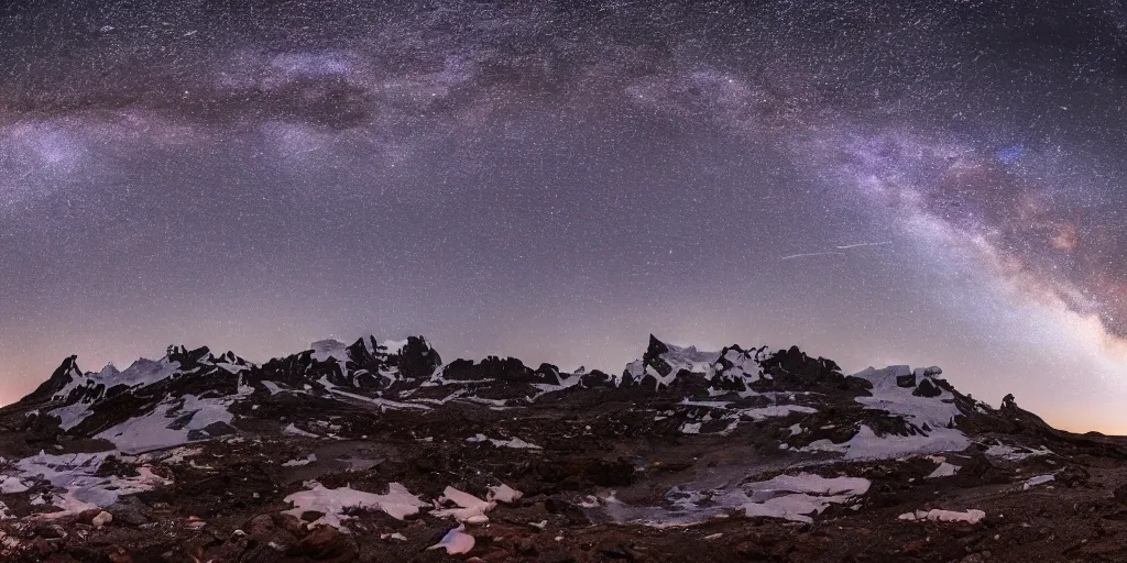 Image similar to time-lapse of landscape night sky!!, Antarctica, sharp focus, intricate, super wide angle, 4K