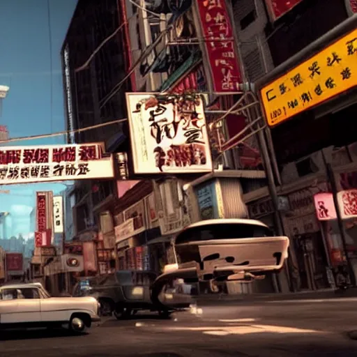 Prompt: a still from the movie chinatown, 2 0 1 1 portal 2 graphics visual aesthetic