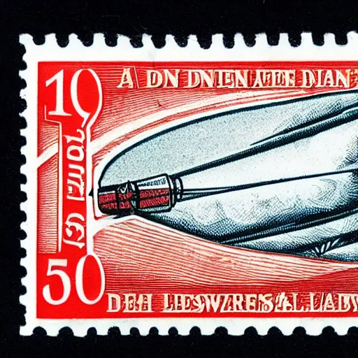 Prompt: a stamp commemorating a rocket launch