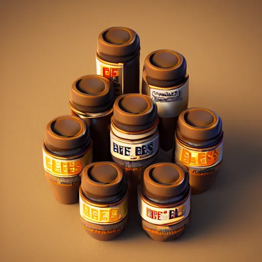 Prompt: giant piles burts bees lipbalm containers, backlit, high detail, glossy, artstation, octane render