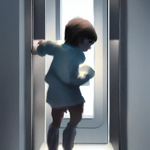 Prompt: a child confined in a elevator, artstation