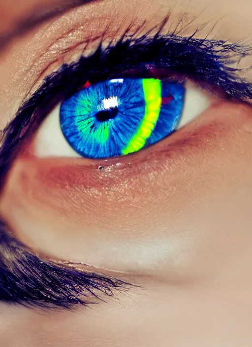 Image similar to portrait of a stunningly beautiful eye, refracting