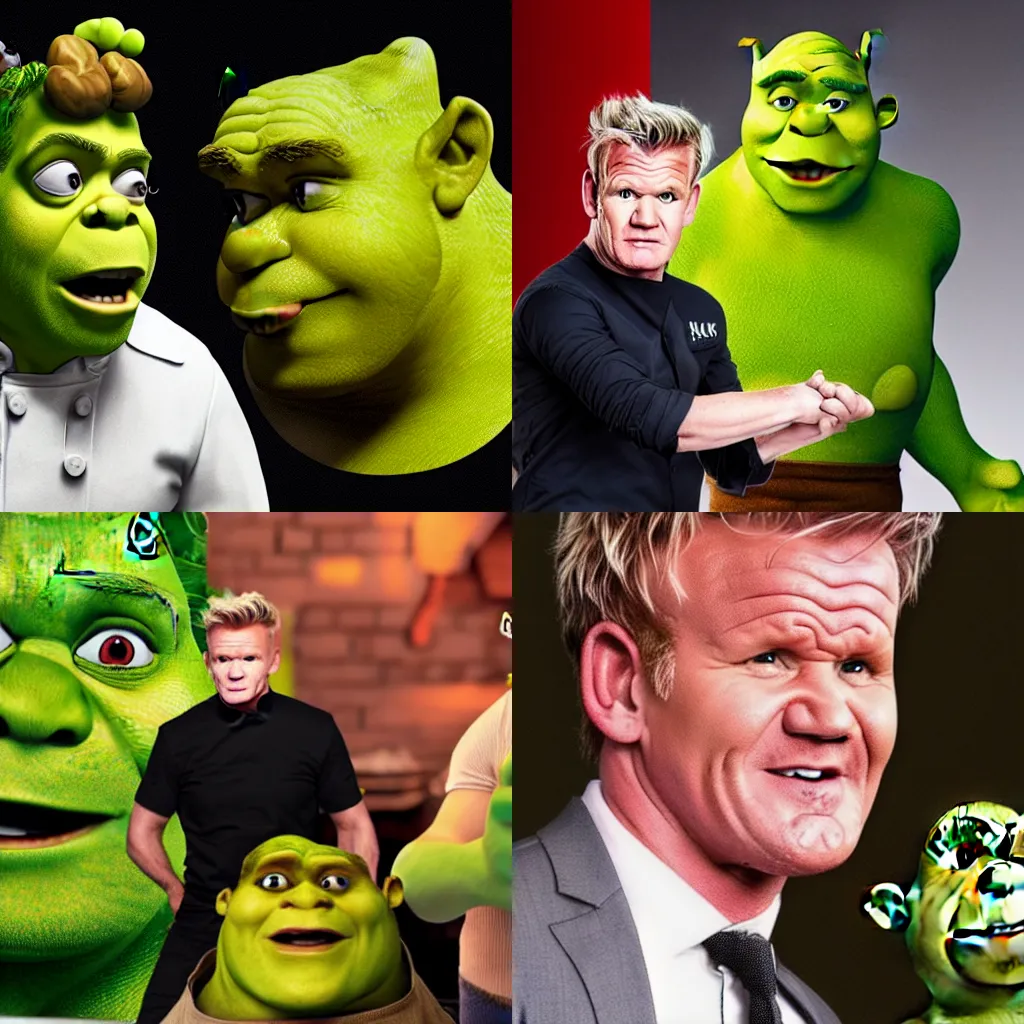 Prompt: Gordon Ramsay yelling at Shrek