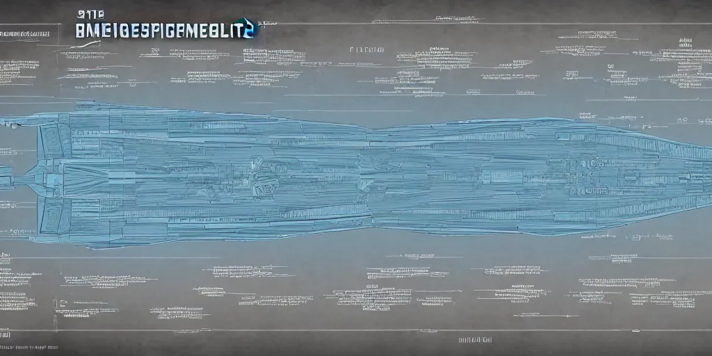 Prompt: detailed infographic blueprint of a messenger spaceship in the style of eve online