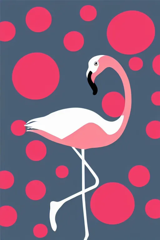 Prompt: minimalist boho style art of a colorful flamingo, illustration, vector art